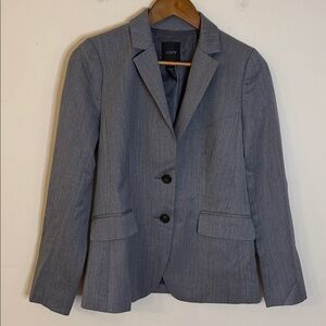 J.Crew Gray 100% Wool Blazer Jacket silky gray lining neutral minimalist SZ 2